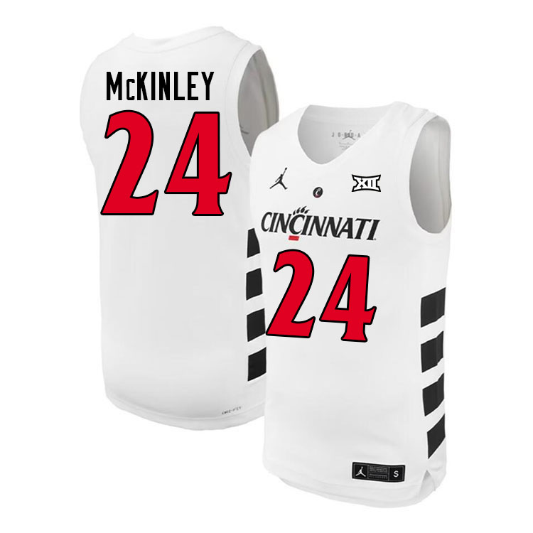 Tyler McKinley Cincinnati Jersey,Cincinnati Bearcats #24 Tyler McKinley Basketball Jersey Kids-White